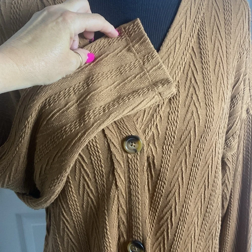 Maurices Carmel Color V-Neck Button Front Cardigan sz XL NWT